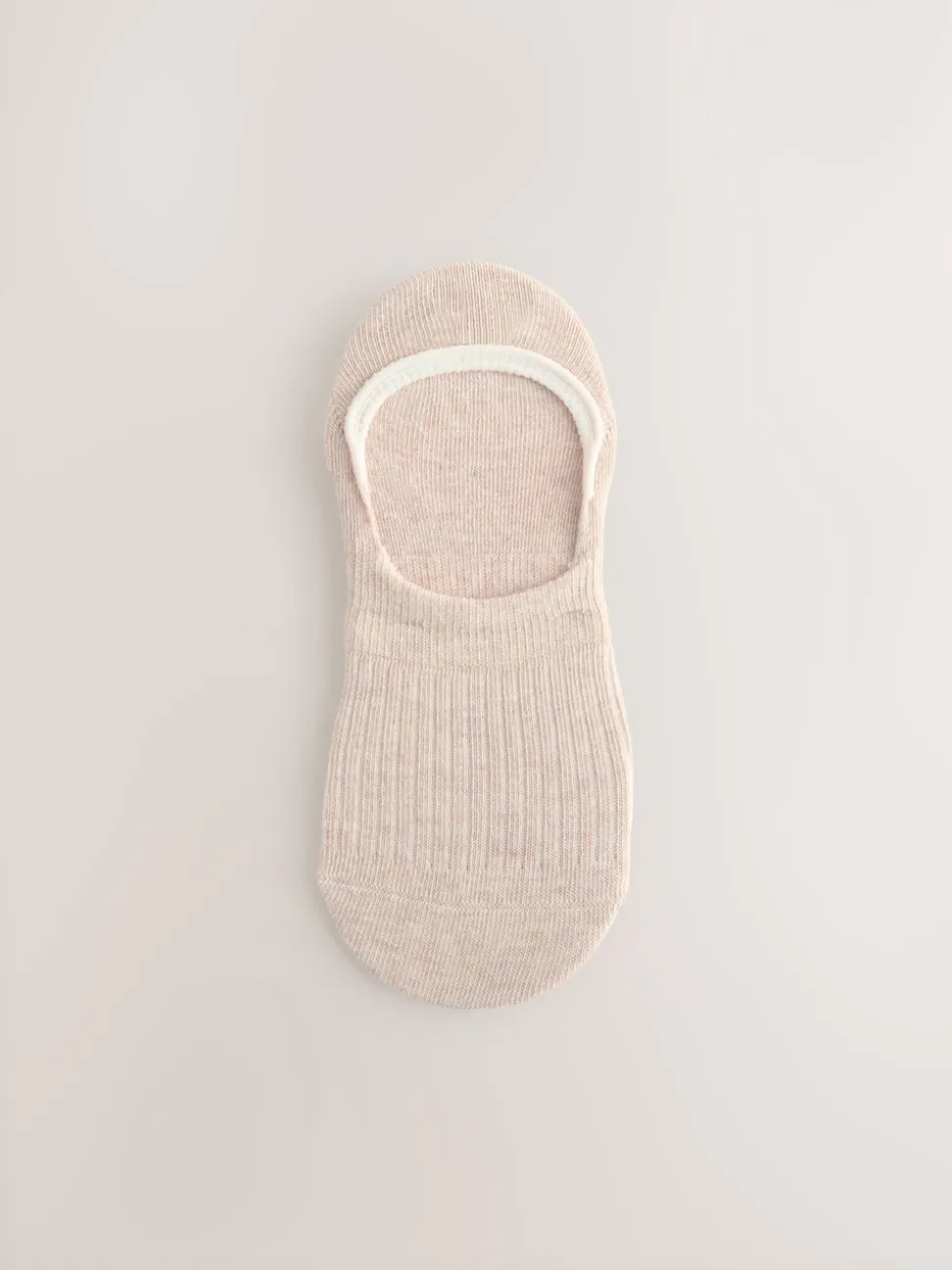 Ribbed Neutral Invisible Socks 4 Pack