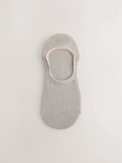 Ribbed Neutral Invisible Socks 4 Pack
