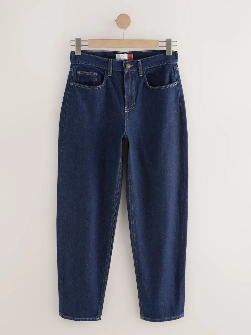 Rinse Blue Barrel Leg Jeans
