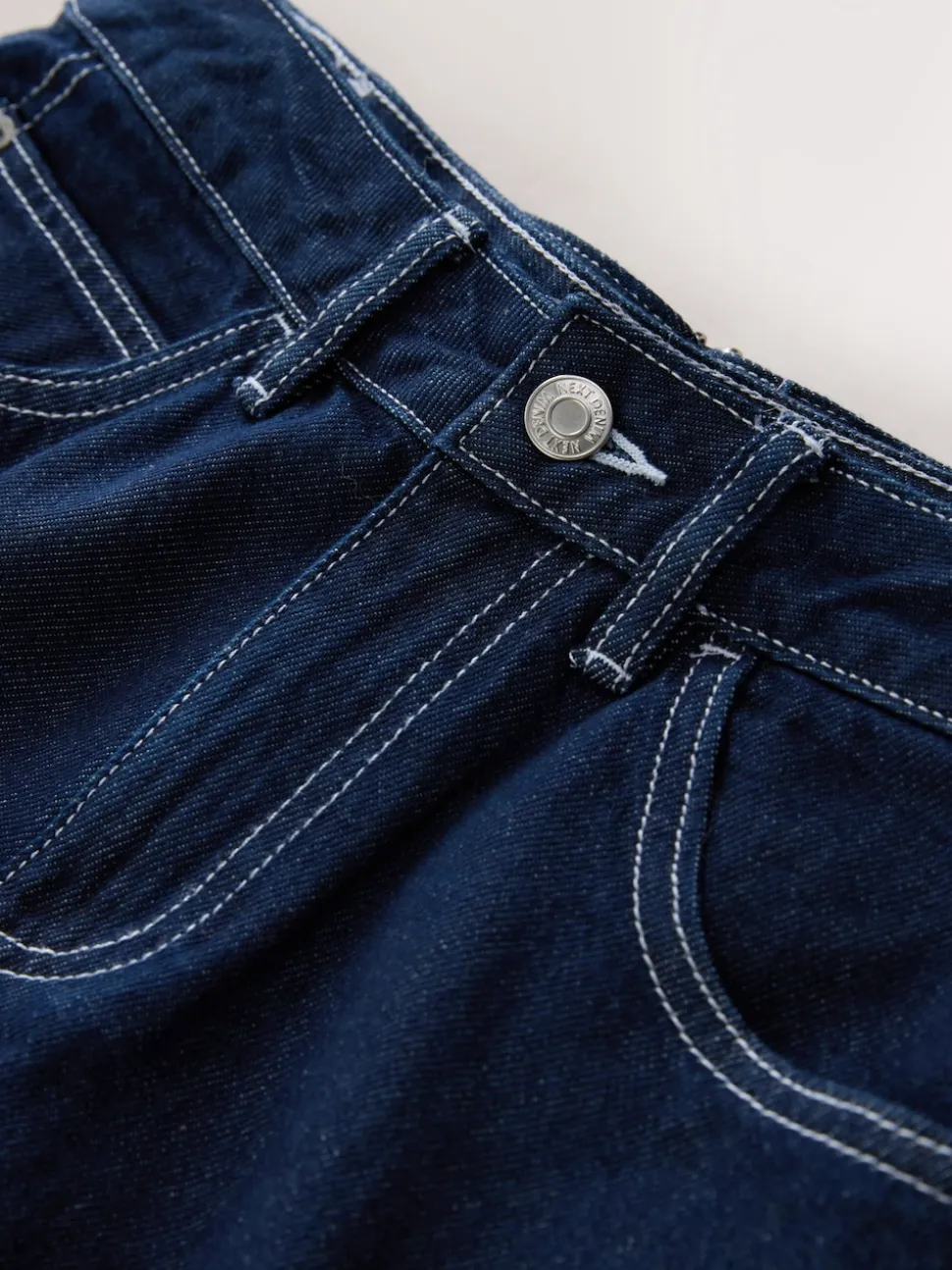 Rinse Blue Boyfriend Hourglass Wide Leg Mid Rise Turn Up Jeans