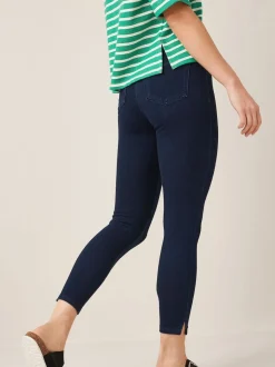 Rinse Blue Cropped Denim Jersey Leggings