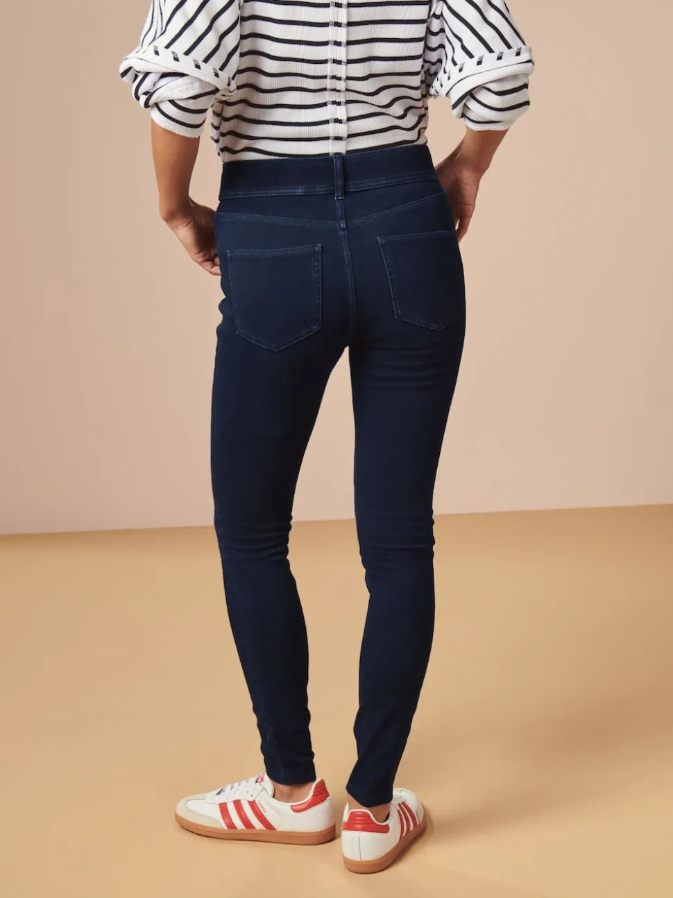 Rinse Blue Full Length Jersey Denim Leggings