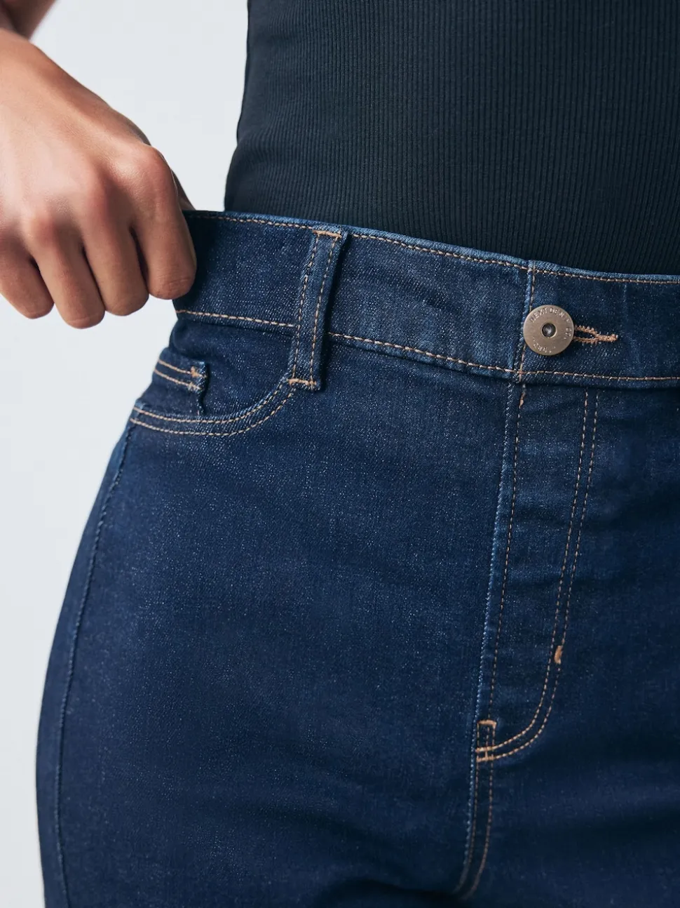 Rinse Blue High Rise FlexiFit Stretch Pull On Wide Leg Jeans