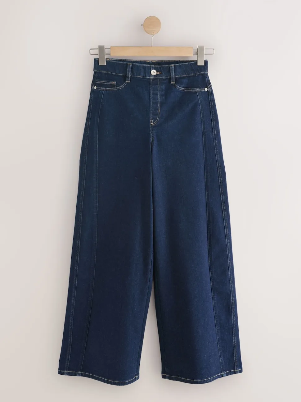 Rinse Blue High Rise FlexiFit Stretch Pull On Wide Leg Jeans