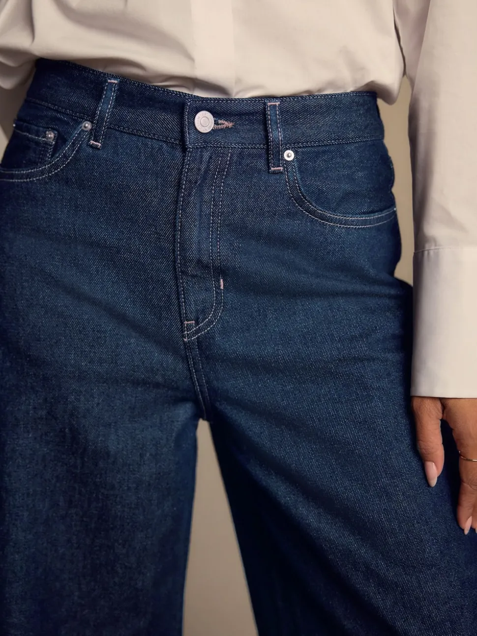Rinse Blue High Rise Palazzo Wide Leg Jeans