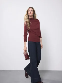 Rinse Blue High Rise Stretch Wide Leg Jeans