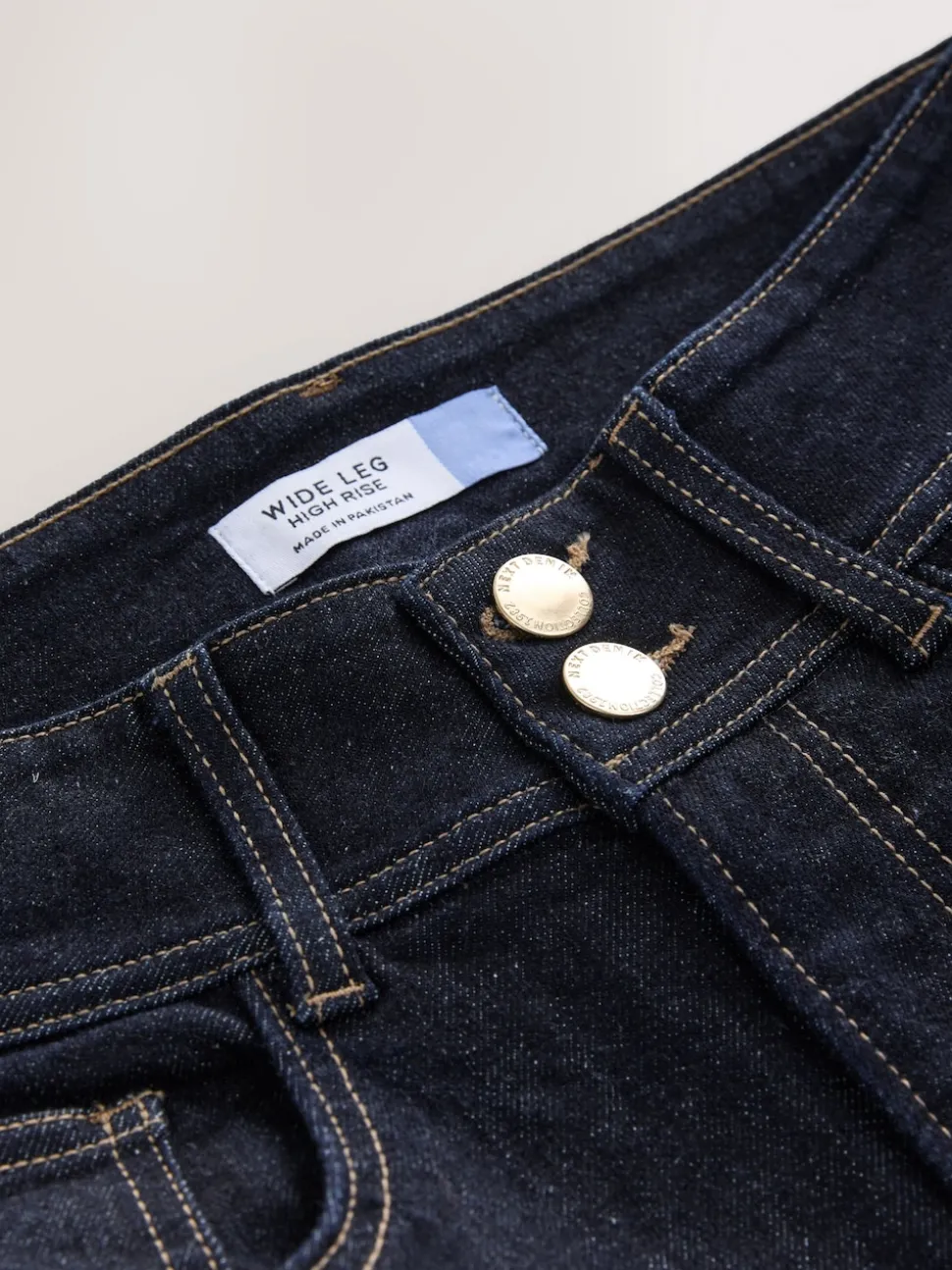 Rinse Blue High Rise Stretch Wide Leg Jeans
