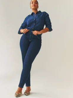 Rinse Blue Hourglass Mid Rise Skinny Jeans