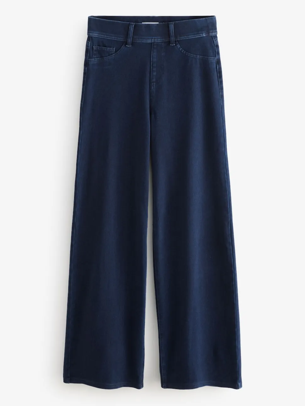 Rinse Blue Jersey Denim Wide Leg Trousers
