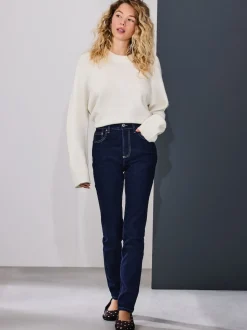 Rinse Blue Mid Rise Stretch Skinny Jeans
