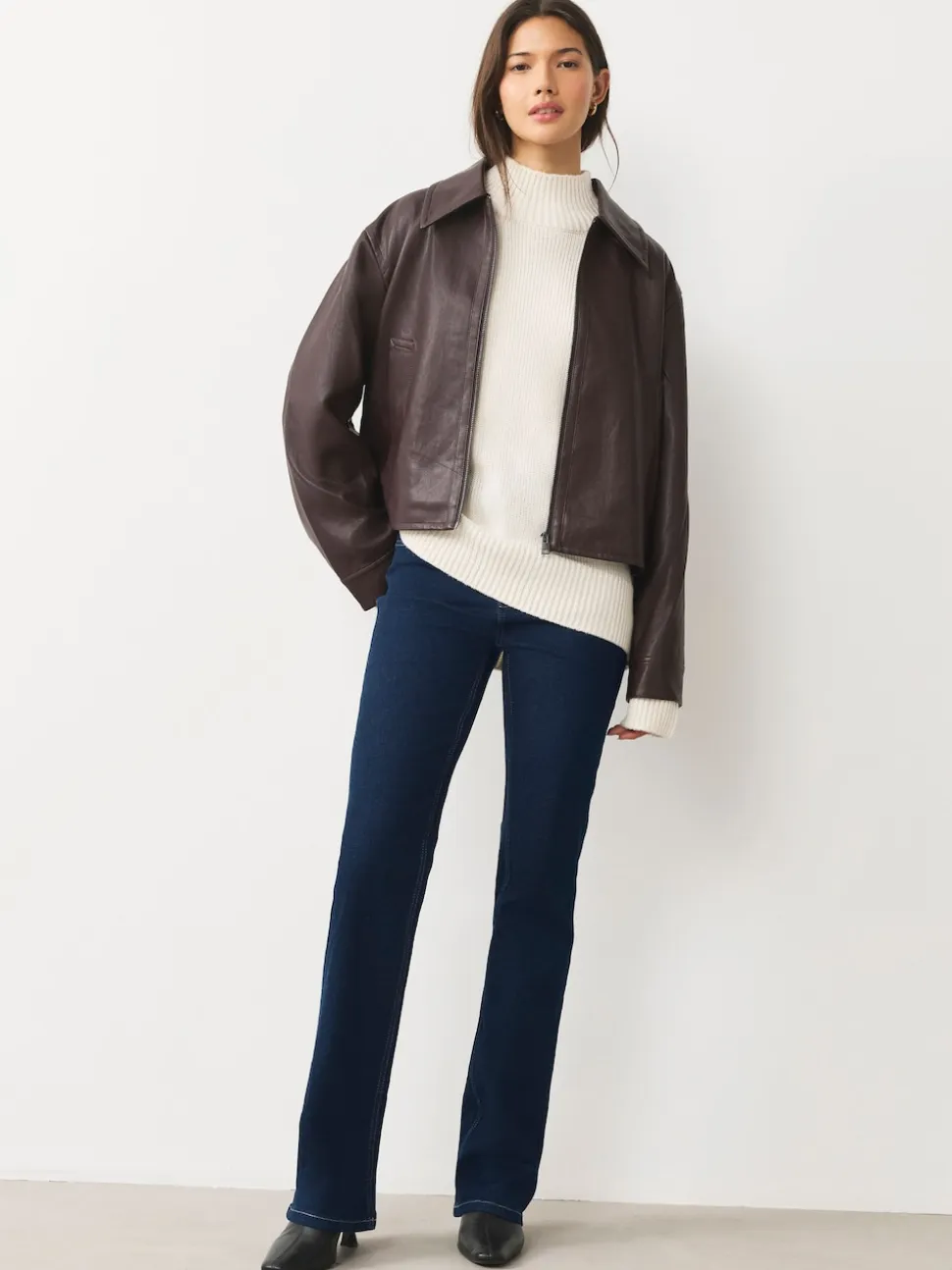 Rinse Blue Mid Rise Stretch Bootcut Jeans