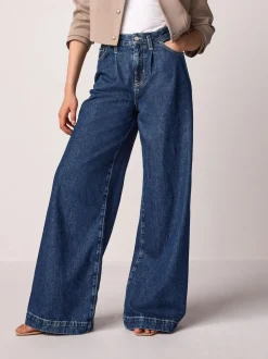 Rinse Blue Palazzo Wide Leg Jeans
