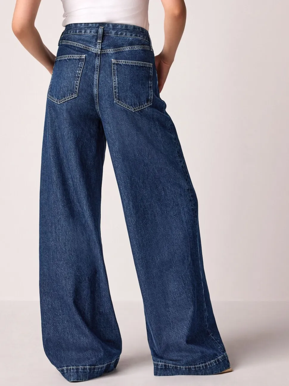 Rinse Blue Palazzo Wide Leg Jeans