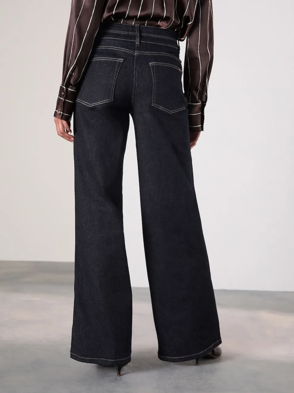 Rinse Blue Slim Lift and Shape Wide Leg Jeans