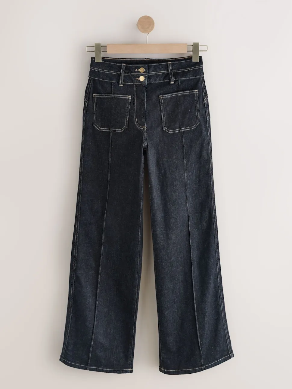 Rinse Blue Slim Lift and Shape Wide Leg Jeans