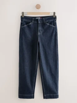 Rinse Blue Wide Leg Barrel Denim Jeans