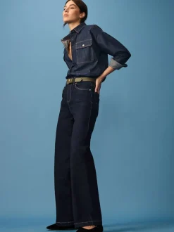 Rinse Blue Wide Leg Jeans