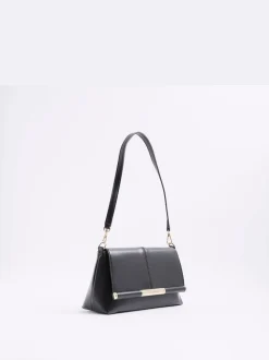 River Island Black Bar Front Clutch Bag