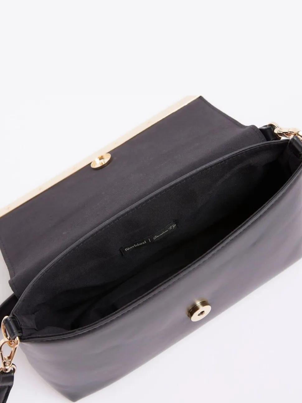 River Island Black Bar Front Clutch Bag