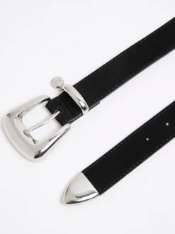 River Island Black Bubble Buckle Suede Belt
