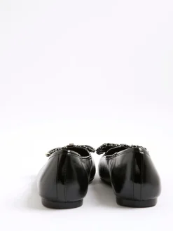 River Island Black Chain Bow Ballet Pumps