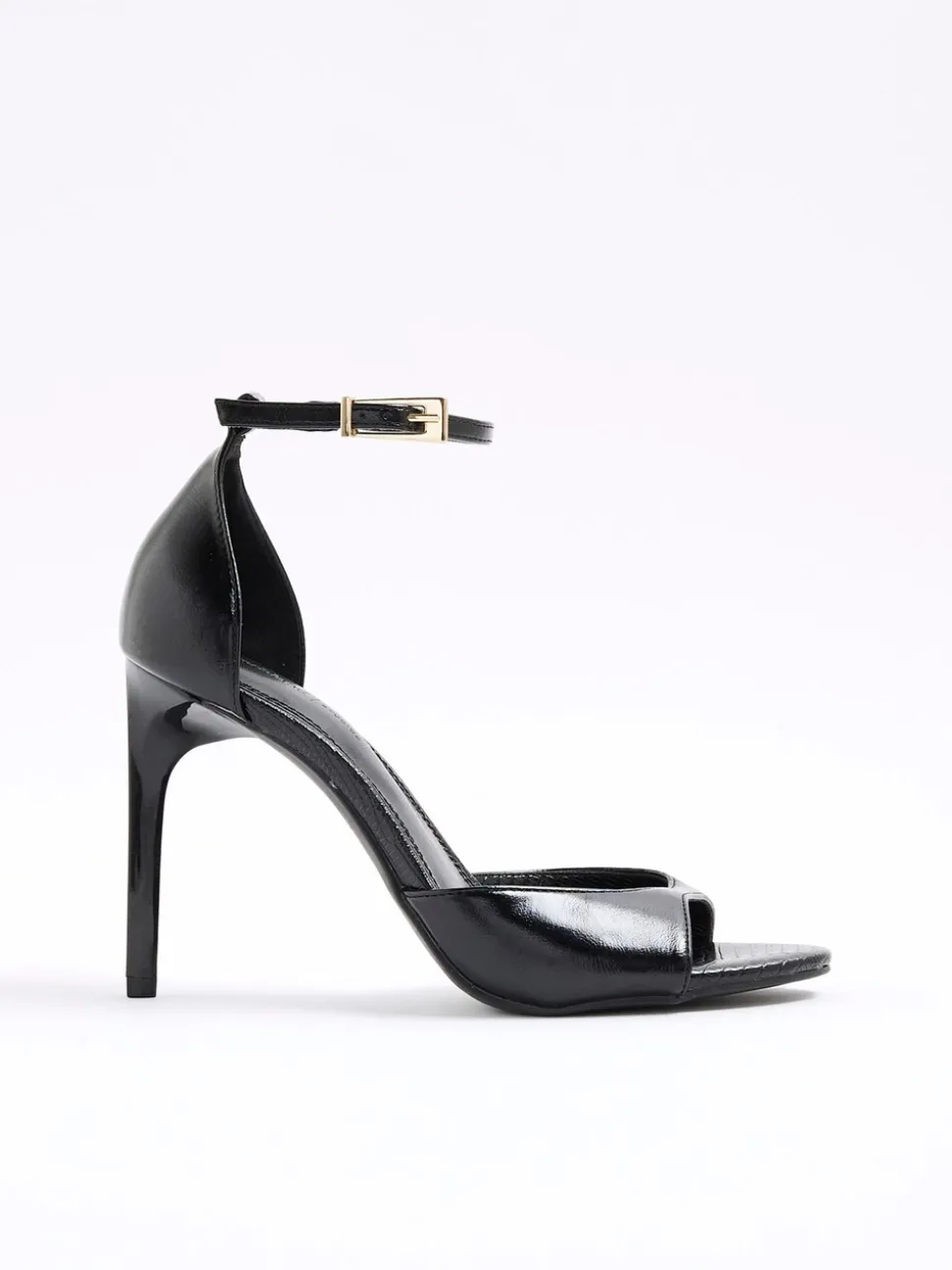 River Island Black Closed Back Heeled Sandals