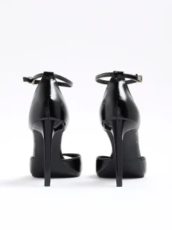 River Island Black Closed Back Heeled Sandals