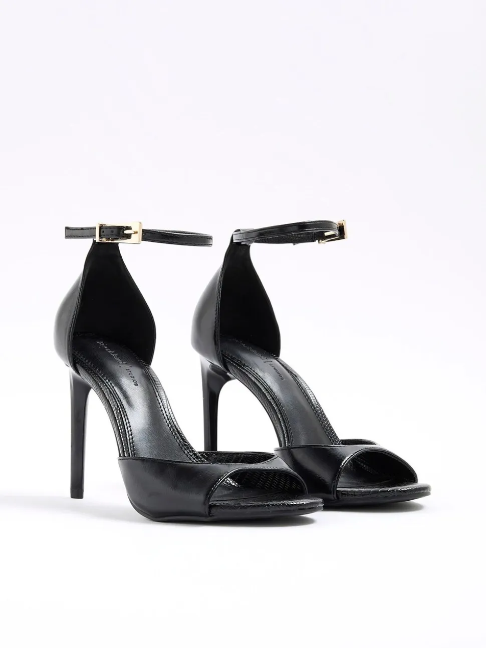 River Island Black Closed Back Heeled Sandals