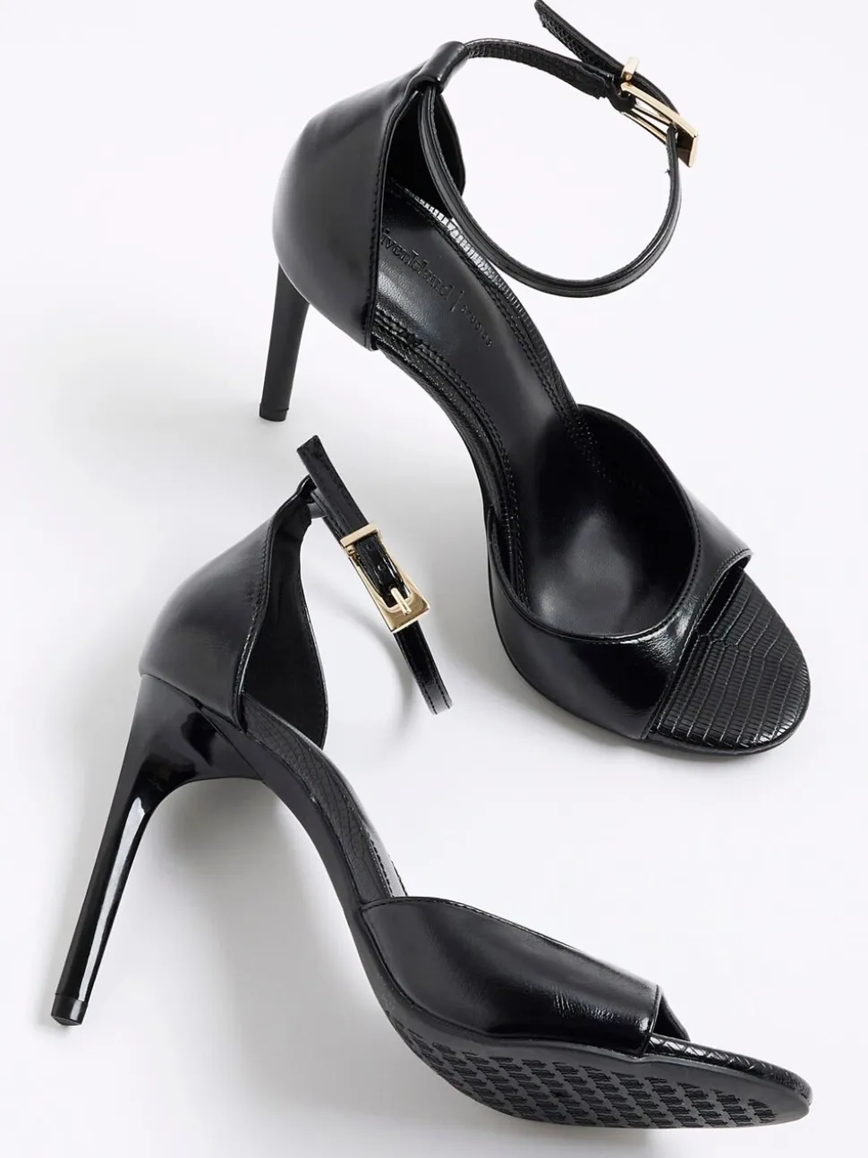 River Island Black Closed Back Heeled Sandals