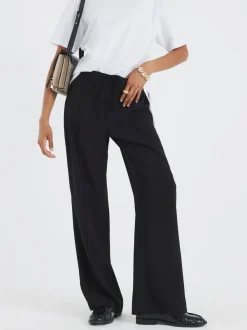 River Island Black Elasticated Waist Smart Joggers