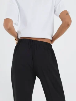 River Island Black Elasticated Waist Smart Joggers