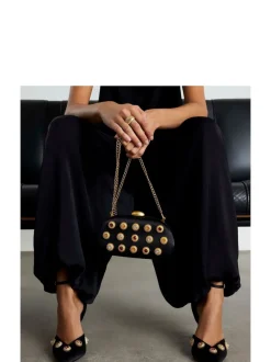 River Island Black Gem Hard Shell Chain Clutch