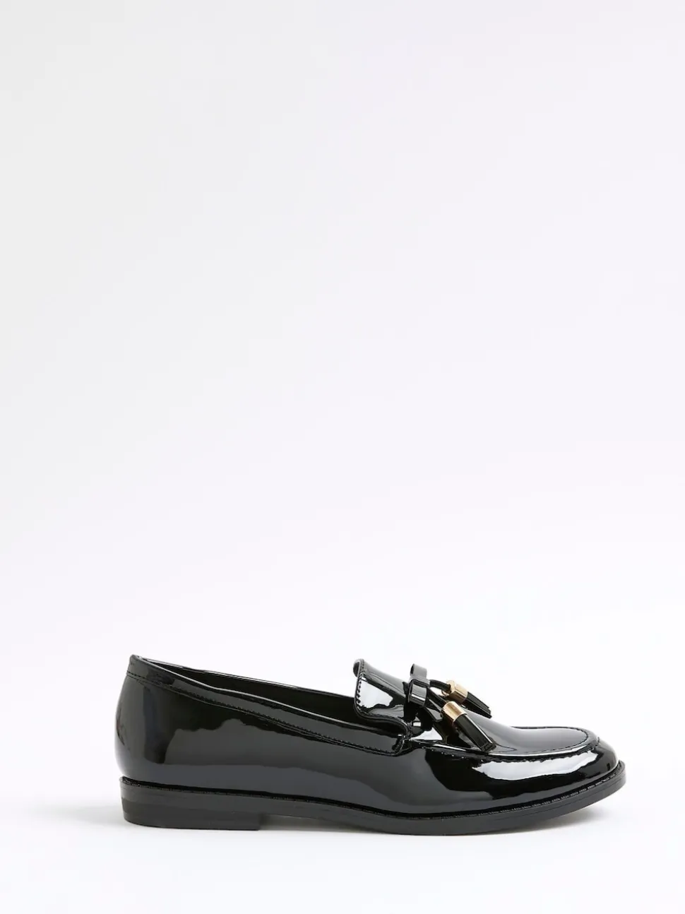 River Island Black Patent Tassel Loafers