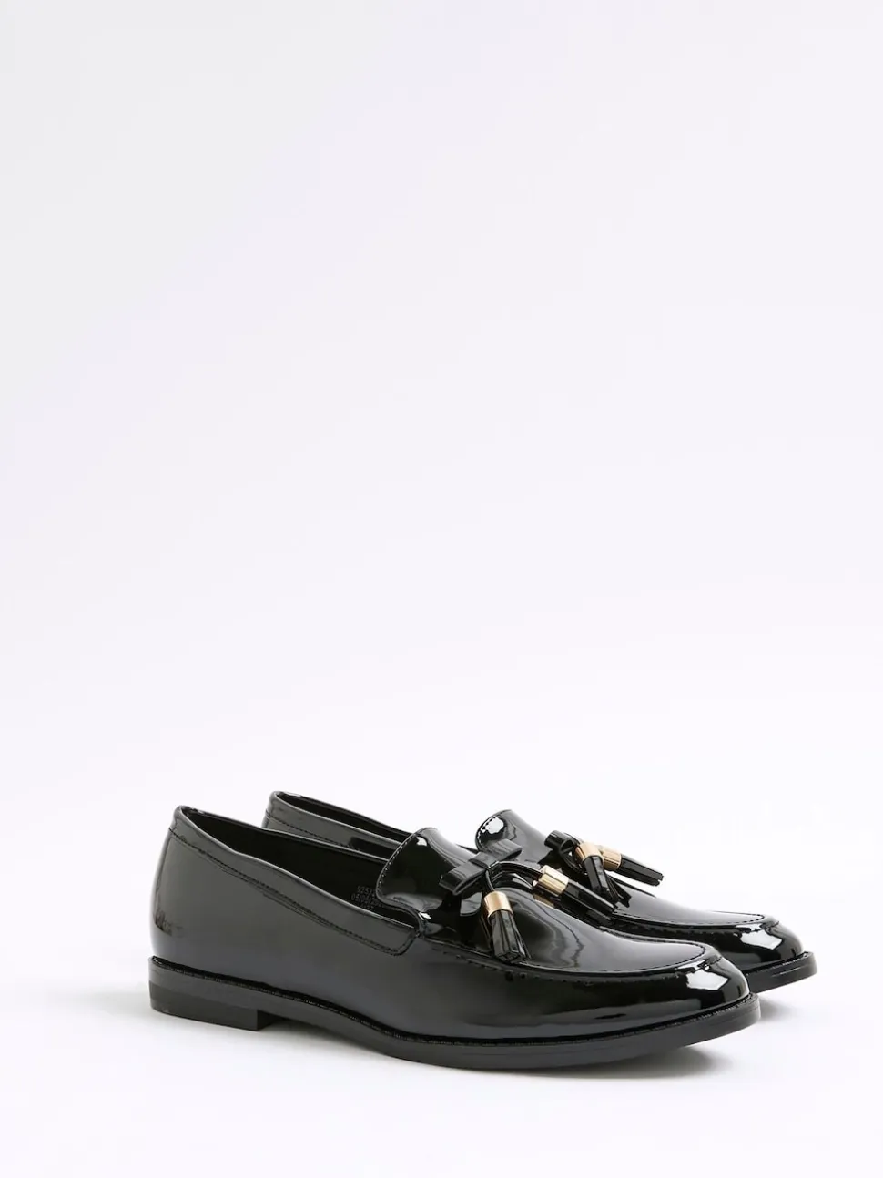 River Island Black Patent Tassel Loafers