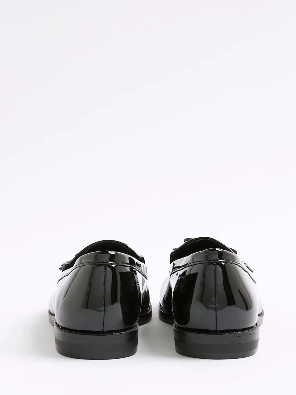 River Island Black Patent Tassel Loafers