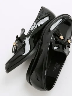 River Island Black Patent Tassel Loafers