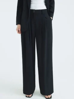River Island Black Tailored Wide Leg Trousers