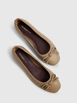 River Island Brown Bow Ballet Flats