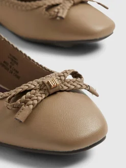 River Island Brown Bow Ballet Flats
