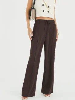 River Island Brown Elasticated Smart Joggers
