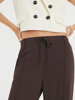 River Island Brown Elasticated Smart Joggers