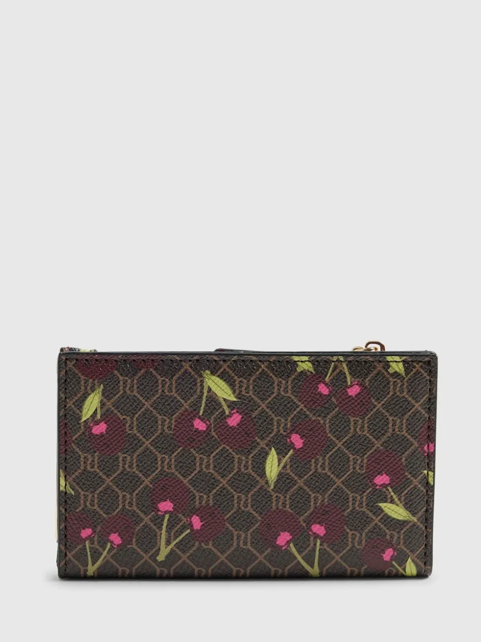 River Island Brown Monogram Cherry Print Purse