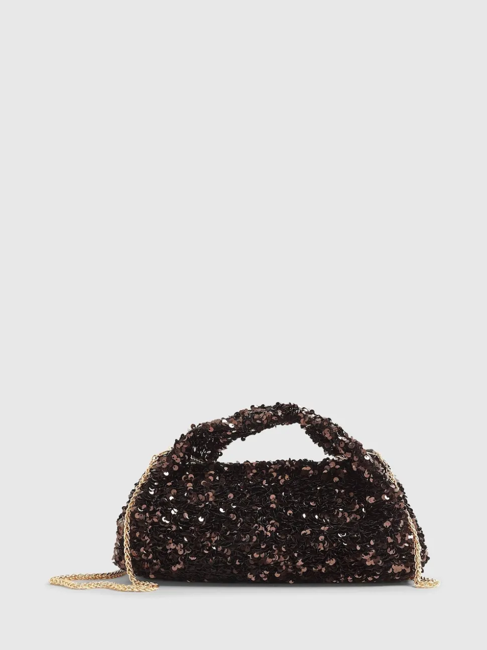 River Island Brown Sequin Grab Clutch