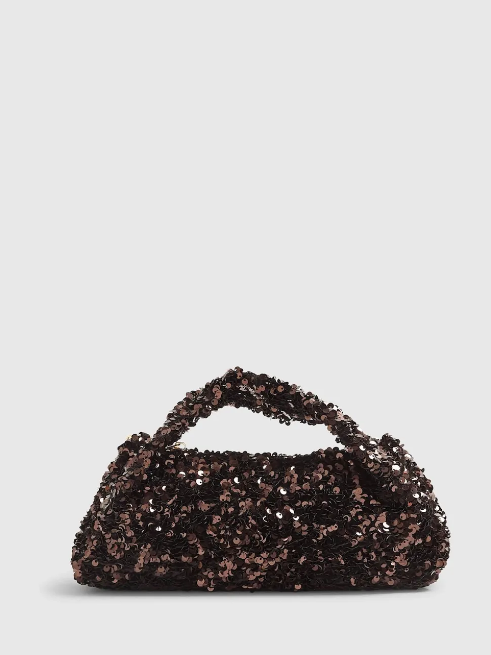 River Island Brown Sequin Grab Clutch