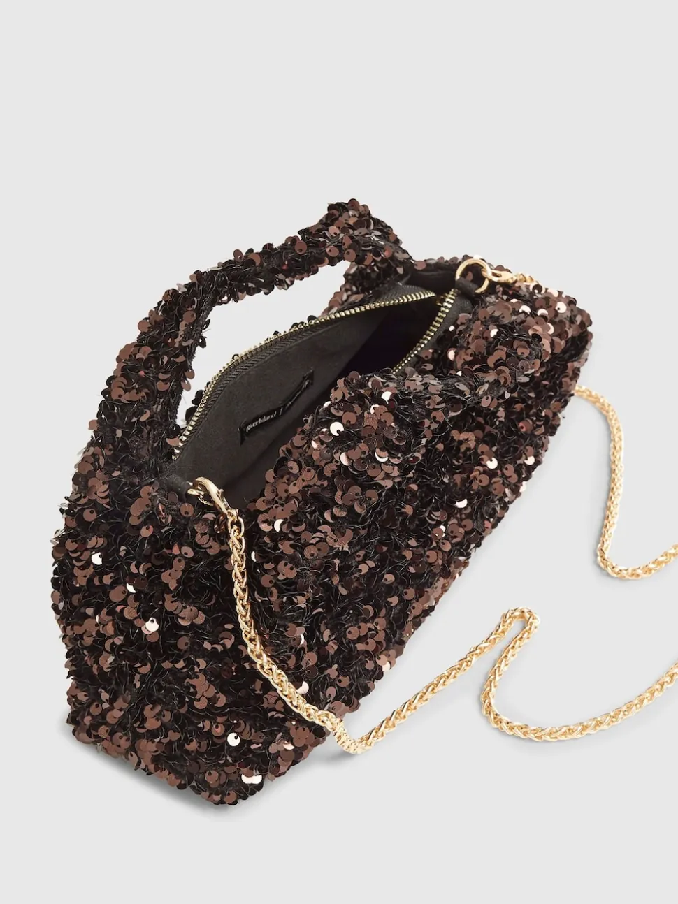 River Island Brown Sequin Grab Clutch