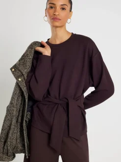 River Island Brown Tie Front Premium Top
