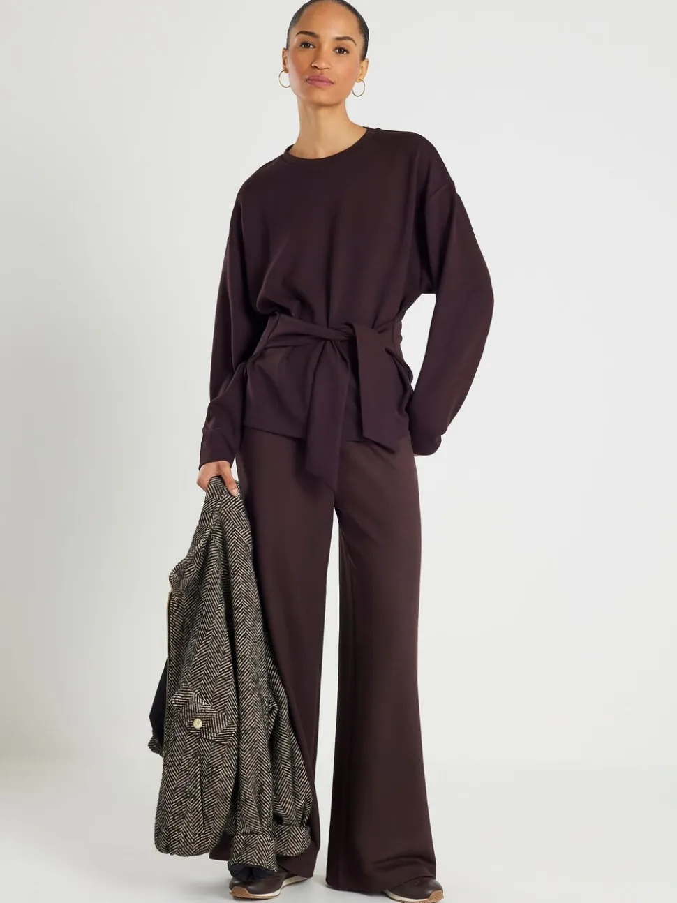 River Island Brown Tie Front Premium Top