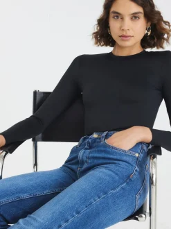 River Island Brown/Black Long Sleeve Crew Neck Bodysuits 2 Pack