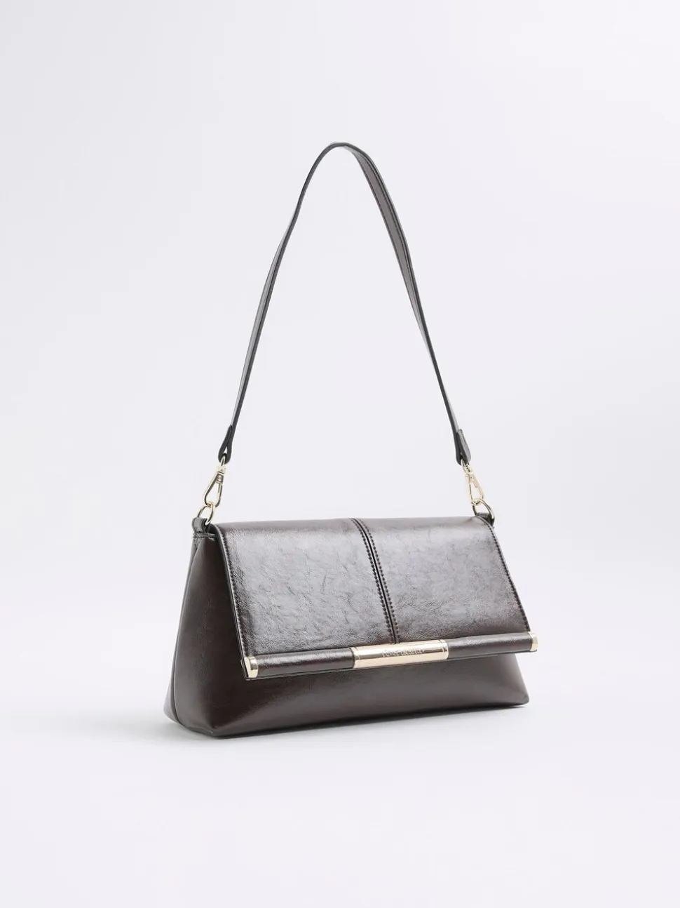 River Island Burgundy Bar Front Clutch Bag
