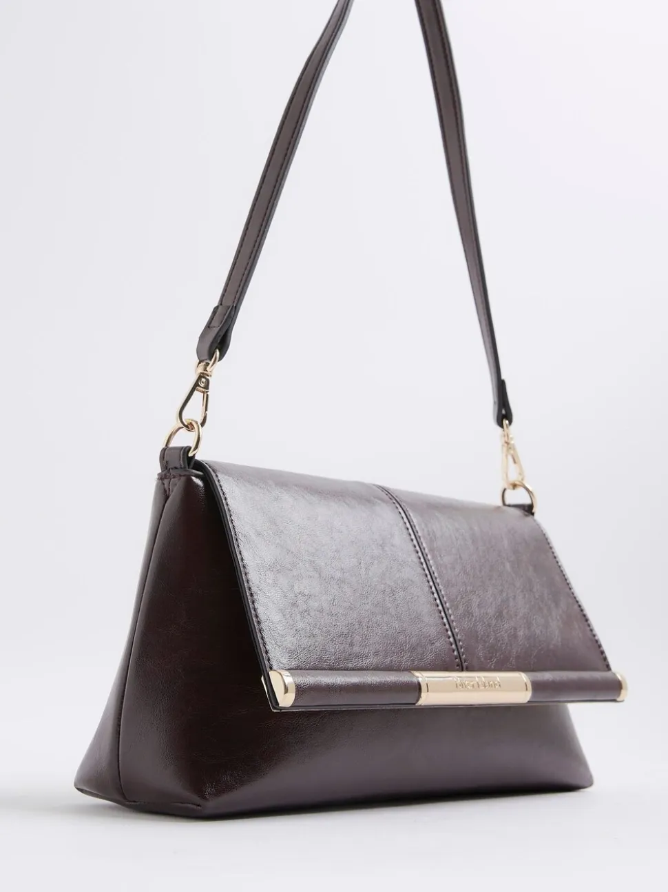 River Island Burgundy Bar Front Clutch Bag